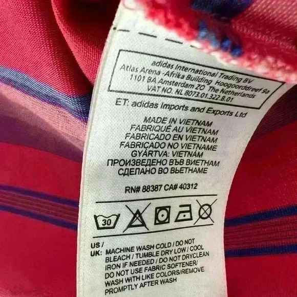 Adidas Golf Polo Pebble Beach Golf Links Multicolor Striped Size Large - Picture 5 of 7